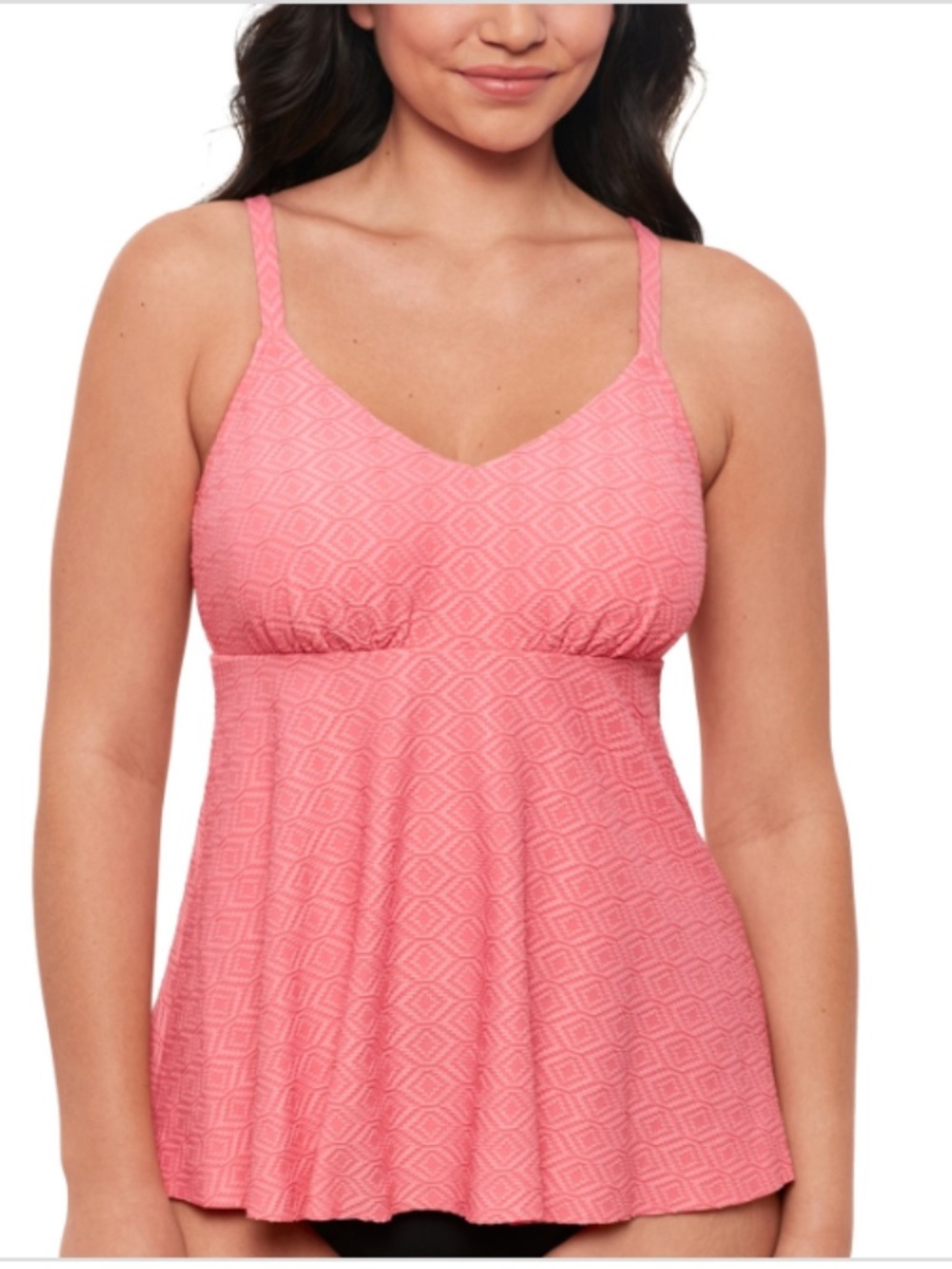 Swim Solutions Women's Textured Underwire Tankini Top, SIZE 14 NWT